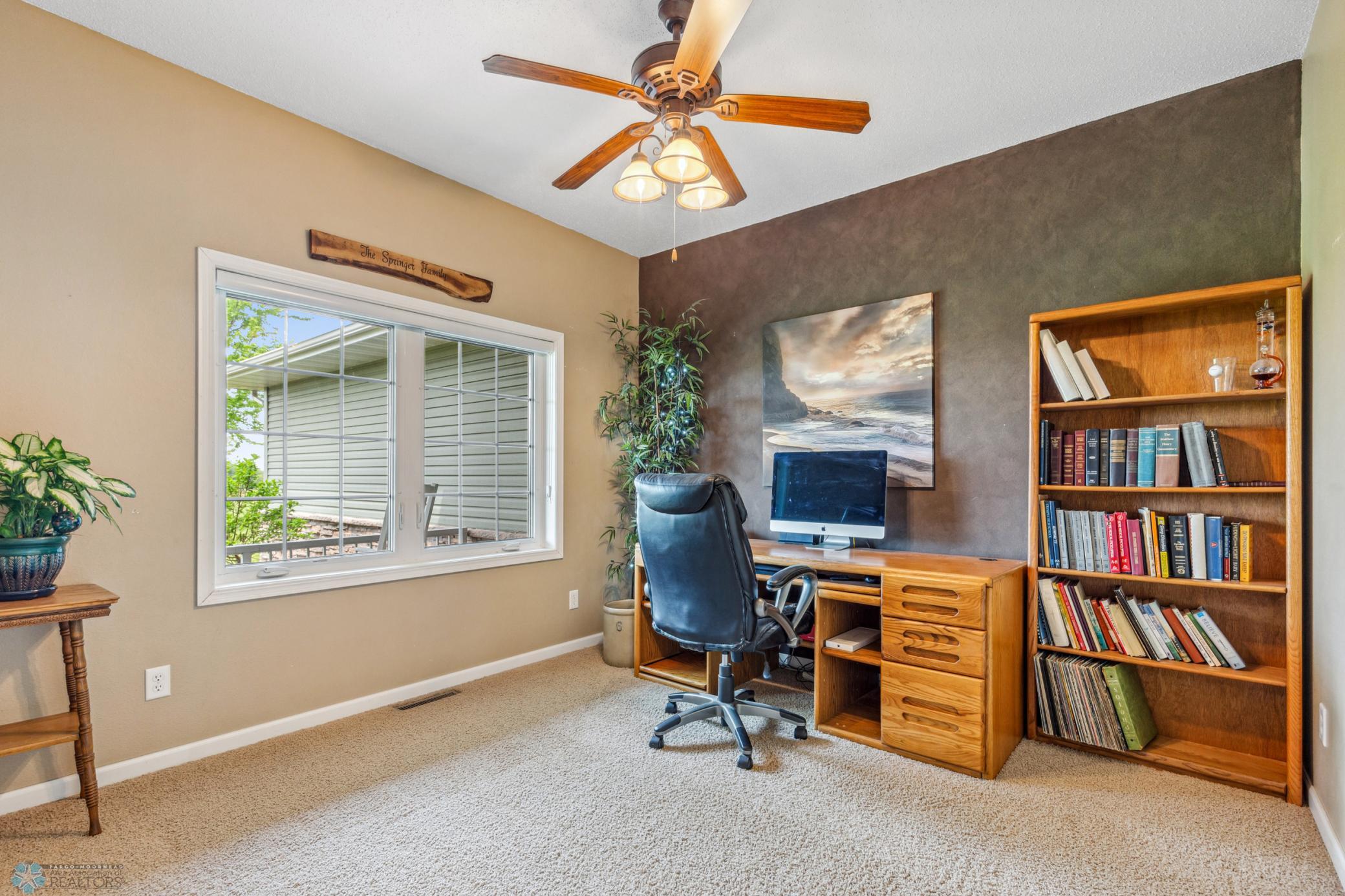Front bedroom - used as office - no closet. (Closet on floorplan was converted instead to front coat closet. Could switch back.)