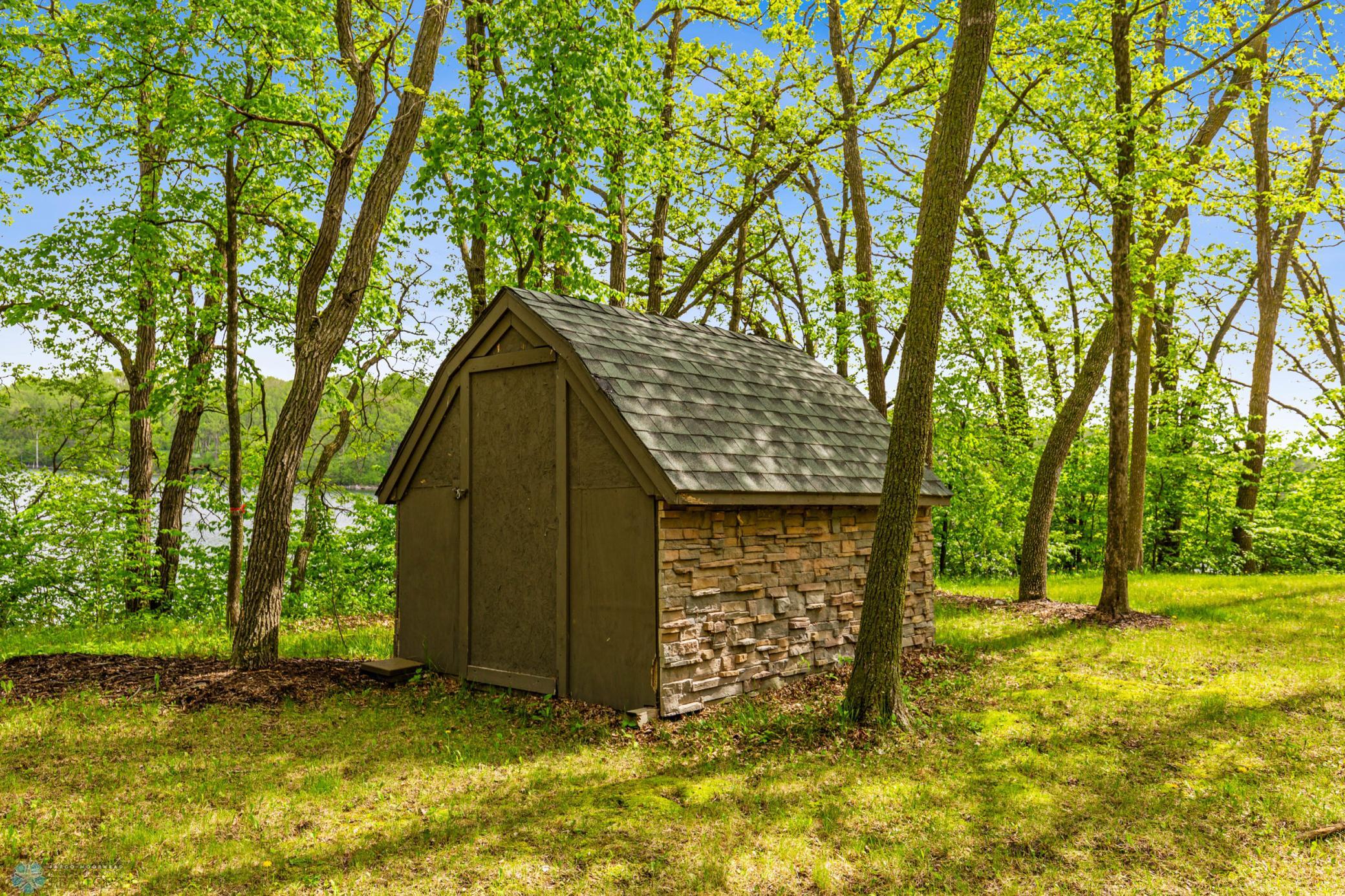 Lake side storage shed.