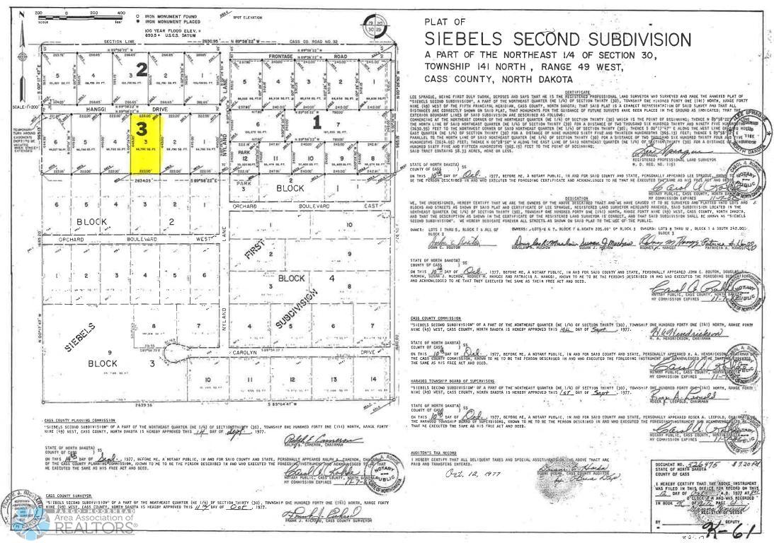Plat of Siebels 2nd Addition - 16864 Hanggi Drive Harwood.jpeg