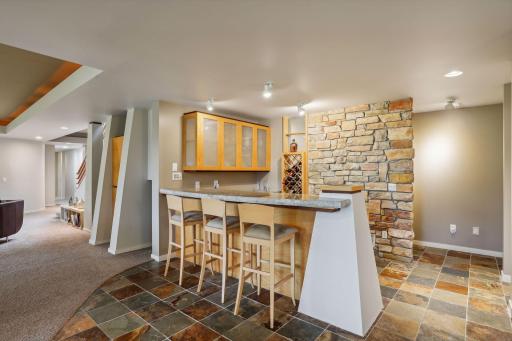 Lower level bar area with incredible design