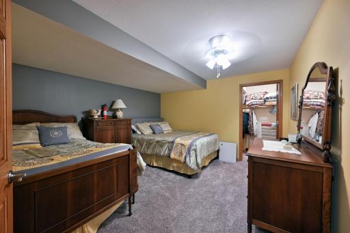 Lower level bedroom with huge walk-in closet