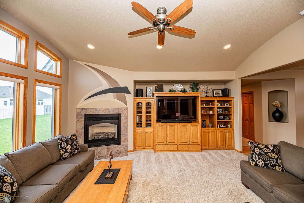 Living Room with Built In Cabinets