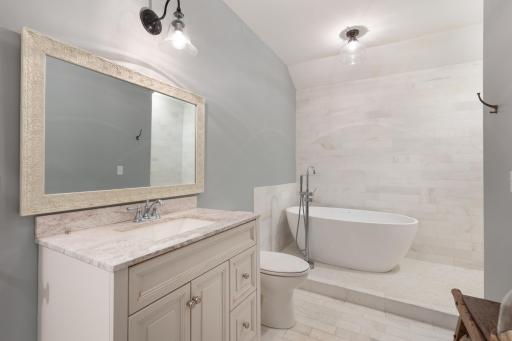 Full bath with separate shower & soaking tub