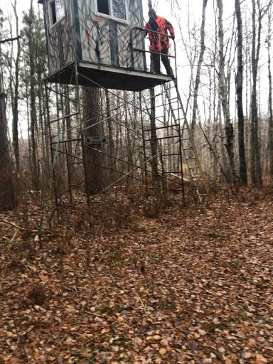 One of the 6 enclosed deer hunting stands