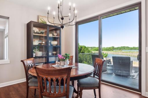 Informal dining off the kitchen with sensational views and deck assess