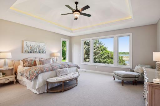 Primary suite with new windows overlooking water and sunsets