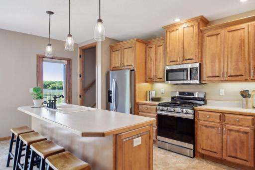 Lower level kitchen with new stainless steel appliances