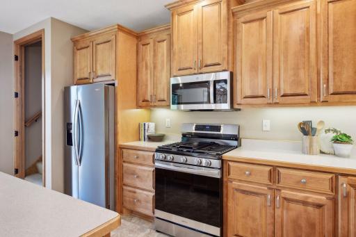 Lower level kitchen with new stainless steel appliances