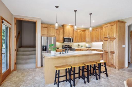 Lower level kitchen with new stainless steel appliances