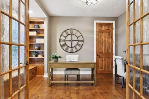 Main floor office with beautiful french doors