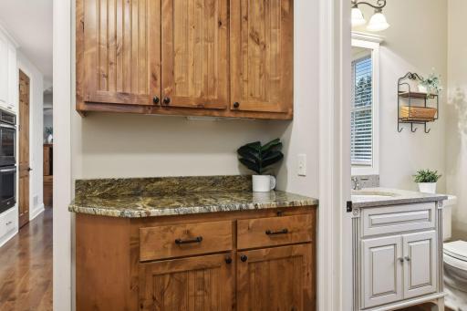 Convenient drop station in the back entryway