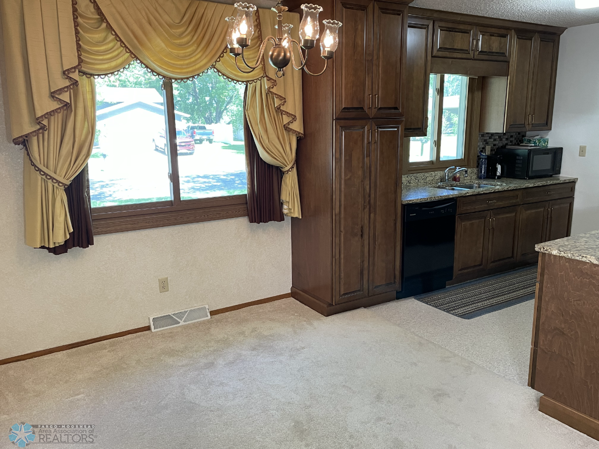 Dining area view to the kitchen