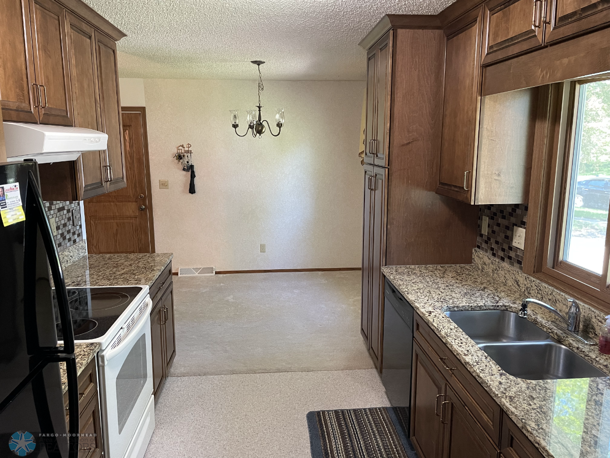 View from kitchen to dining area