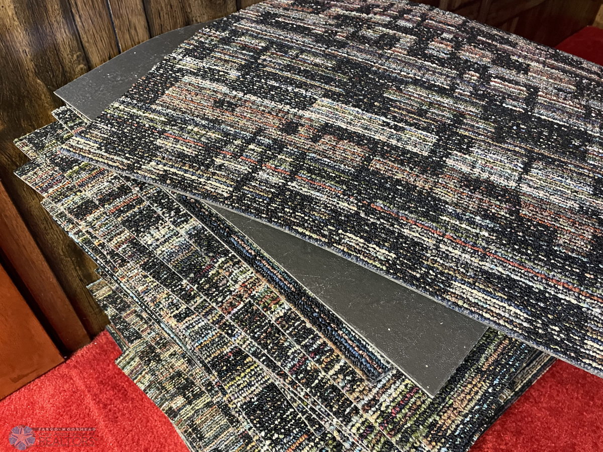 Commercial grade carpet squares for family room floor
