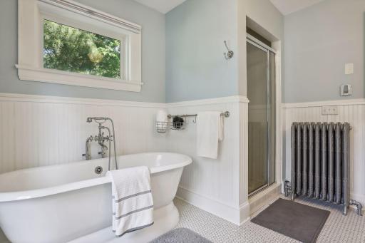 Another view of the beautiful soaking tub and separate shower.