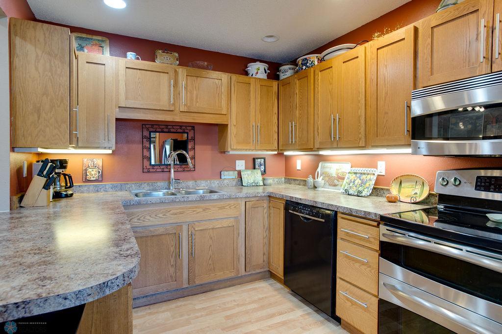 Kitchen features double oven
