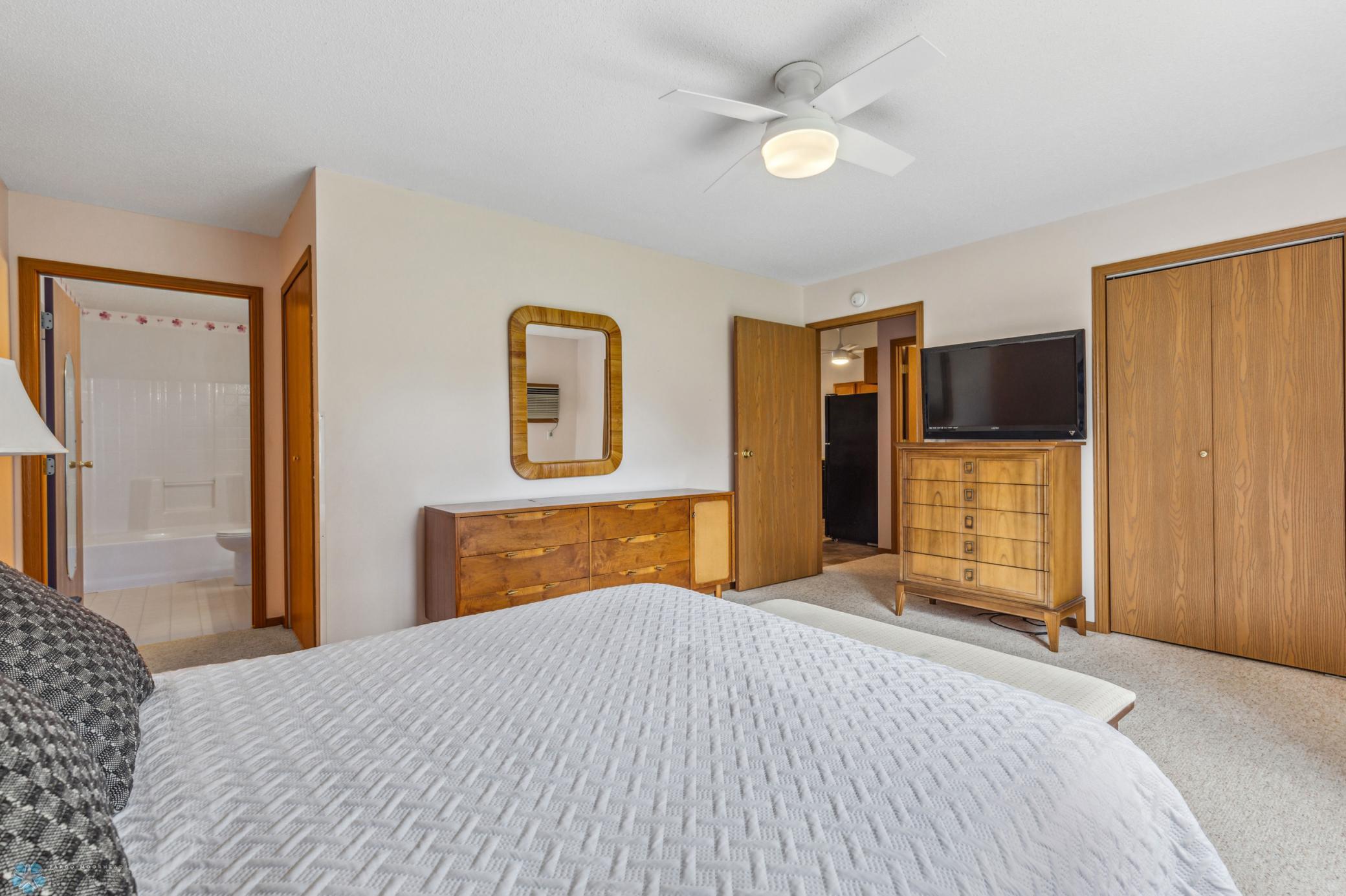Primary suite has walk-in closet and private full bath