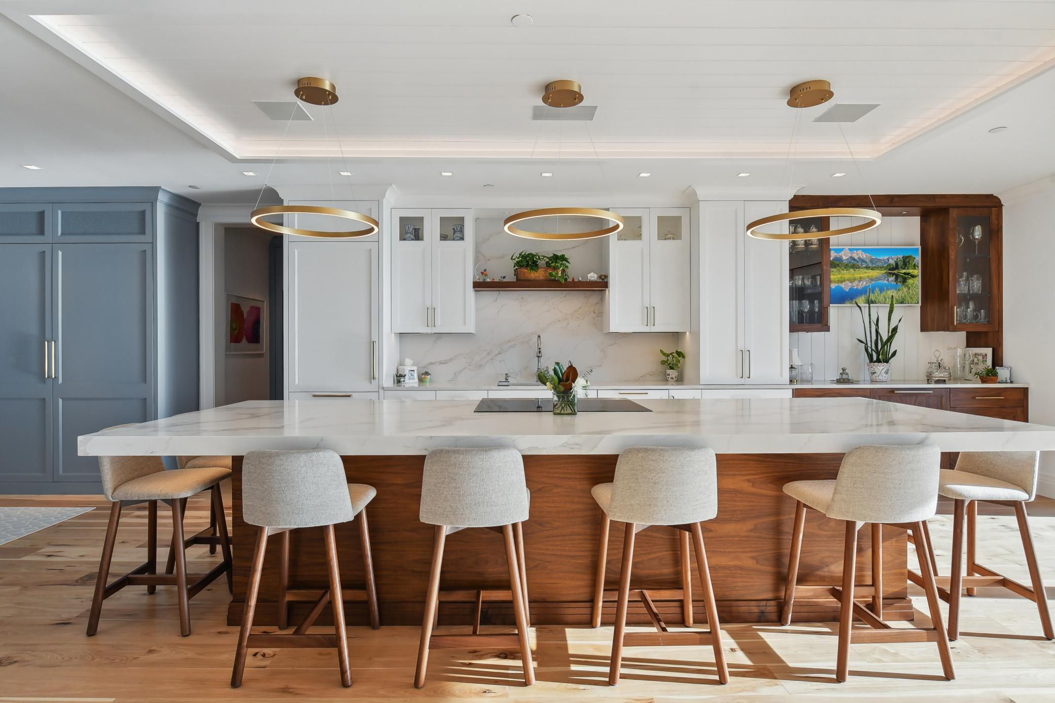 This center island is the perfect congregate for socializing while preparing your favorites- for your favorites!