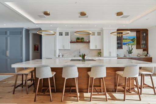 This center island is the perfect congregate for socializing while preparing your favorites- for your favorites!
