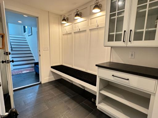 Mud room/back entry way with heated tile floors