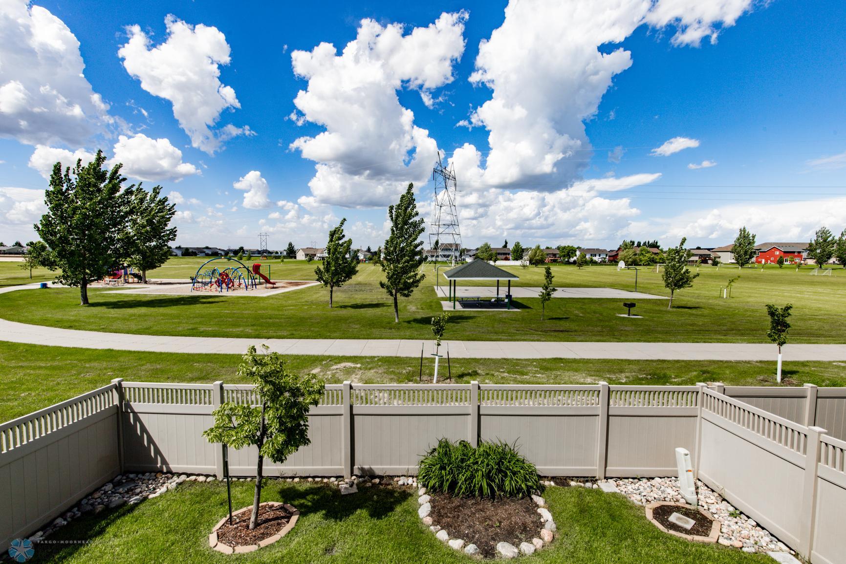 View of walking path + park