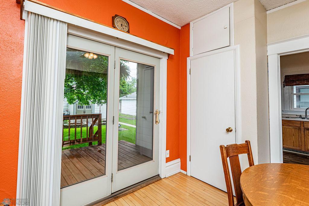 Patio door & storage closet