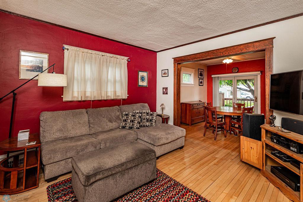 Living & Dining rooms w/ maple hardwood floors