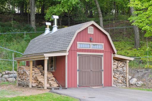 The Red Barn (“Sugar Shack”) was built in 2018. It has a cement floor and electricity. The barn is currently used to receive maple sap and then cook it to become maple syrup.
