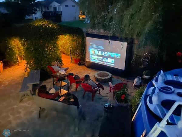back yard movie night, perfect for the family