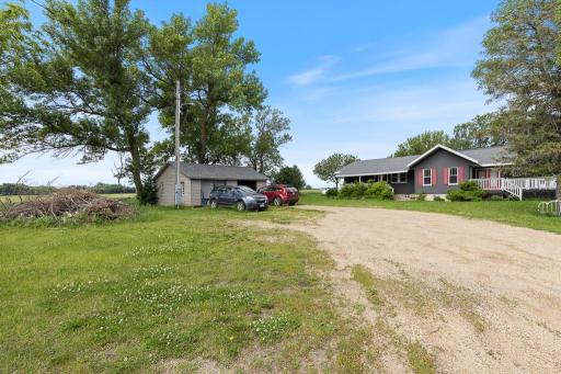 The 2 stall garage can house a couple of vehicles or additional storage