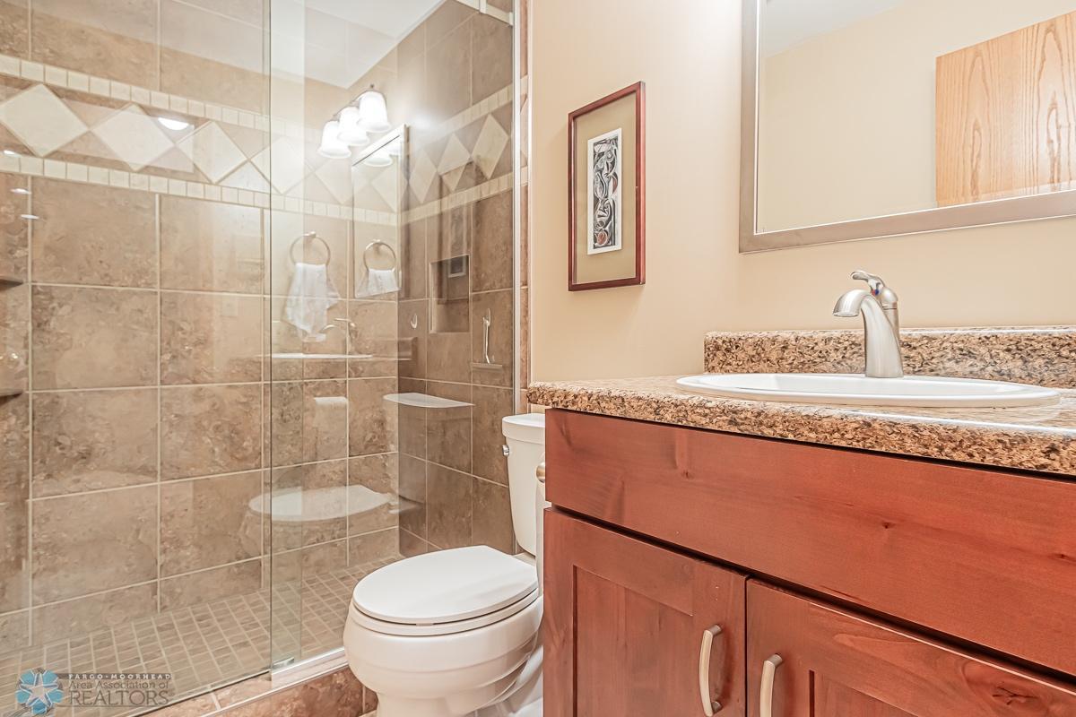 Basement 3/4 bath with tiled shower