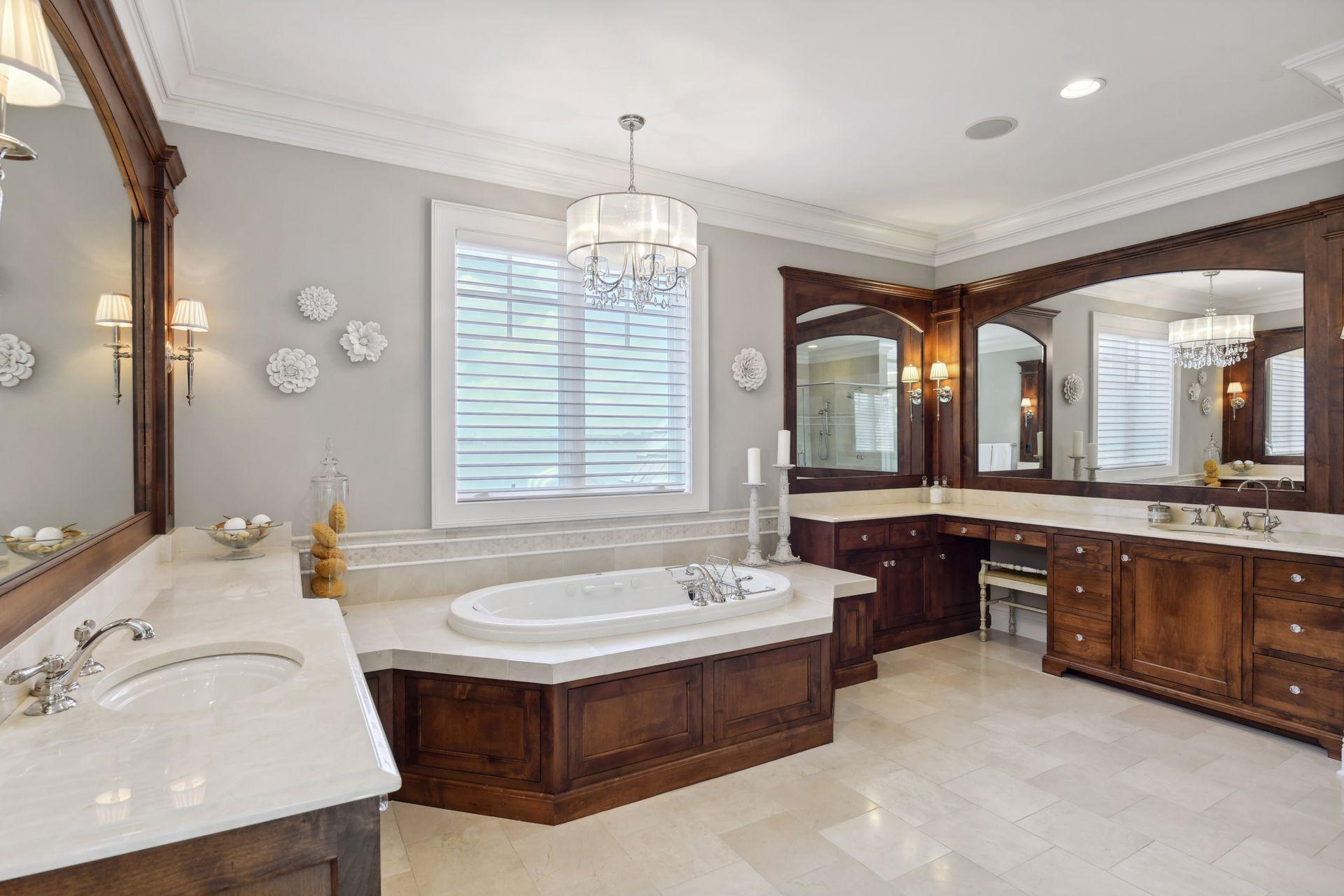 In-floor heating with dual vanities