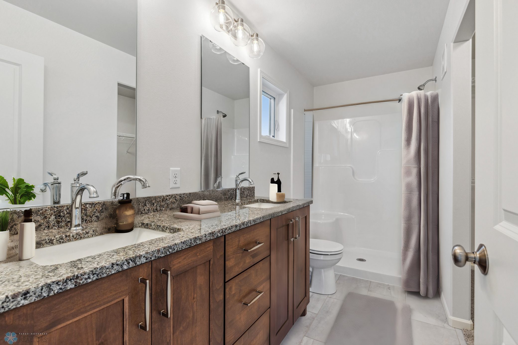Virtually Staged Primary Bathroom