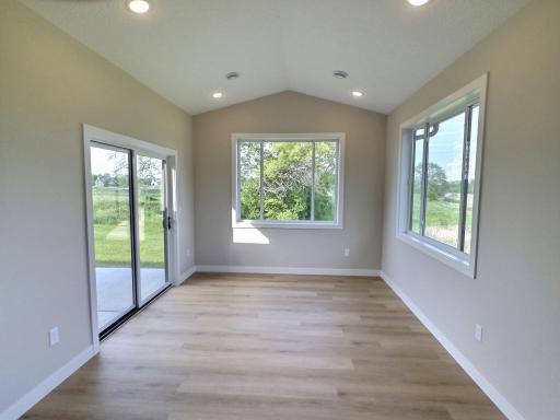 The sun room will have plenty of windows for natural light and views. A great place to escape and read a book or have an office.