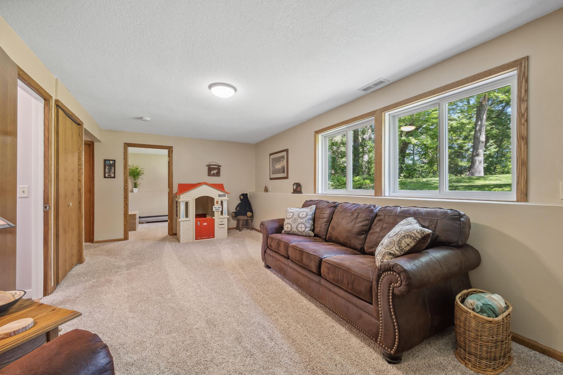 This lower level houses a great area for living
