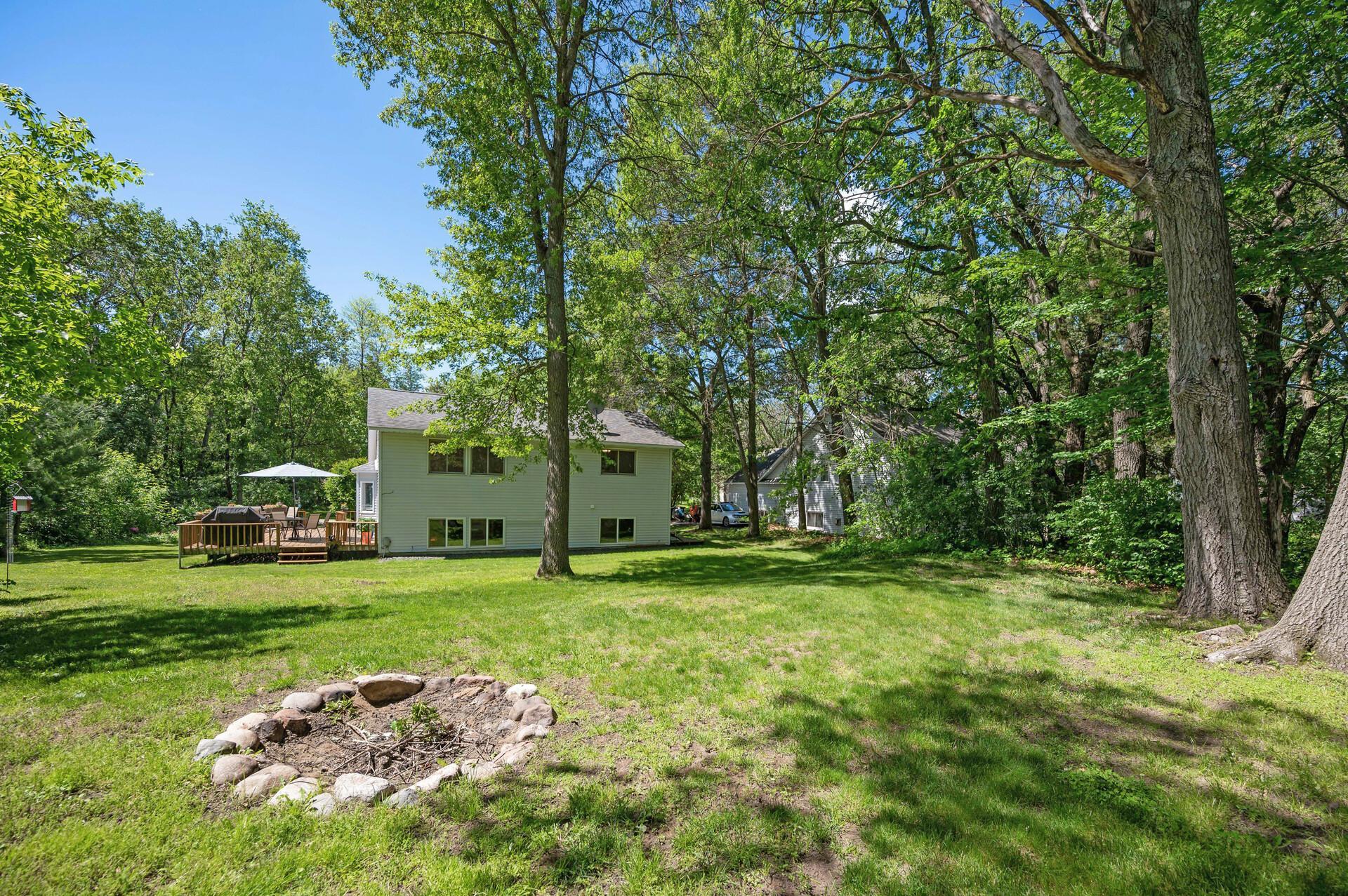 Great backyard with plenty of land - and mature trees