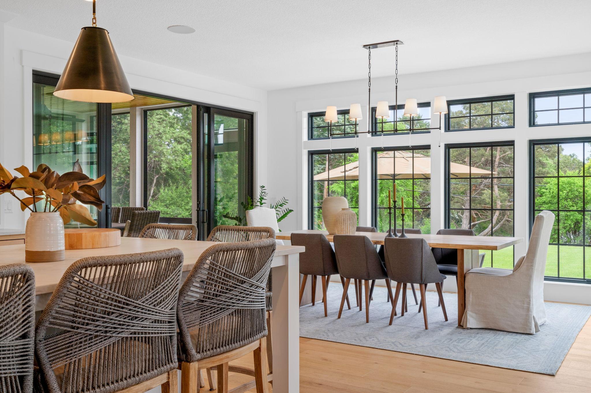 Visual comfort and Hudson Valley light fixtures add a layer of character, enhancing the home's ambiance.