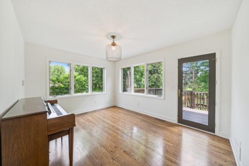 Easily convert this piano room to a main floor bedroom.