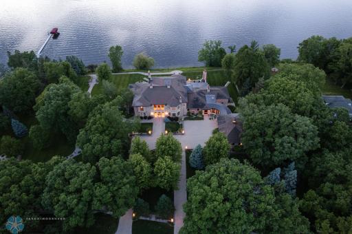 Ariel Night Front of Mansion