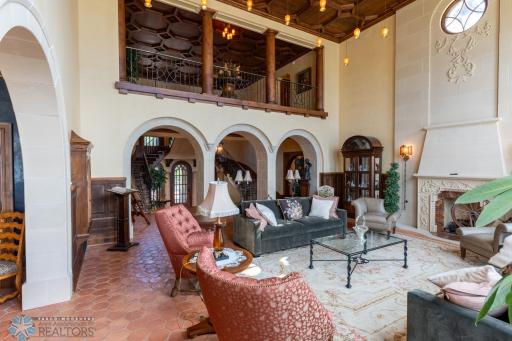 Living Room with Balcony above