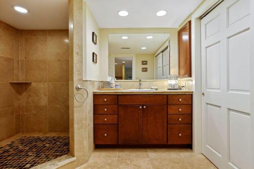 Another of the three lower level bathrooms