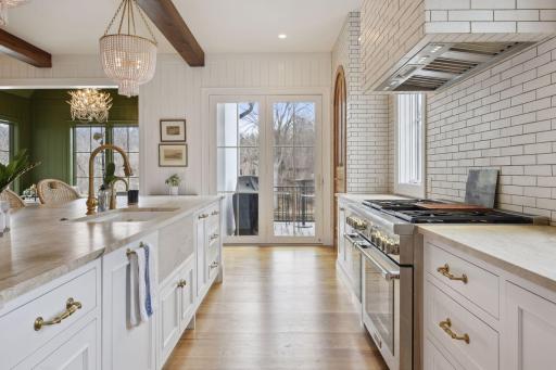 kitchen opens to private grill deck