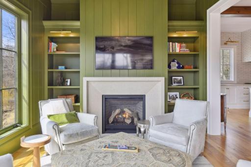 cozy hearth area