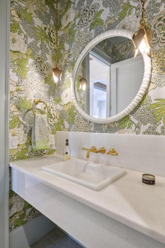 custom marble vanity with wall mount faucet