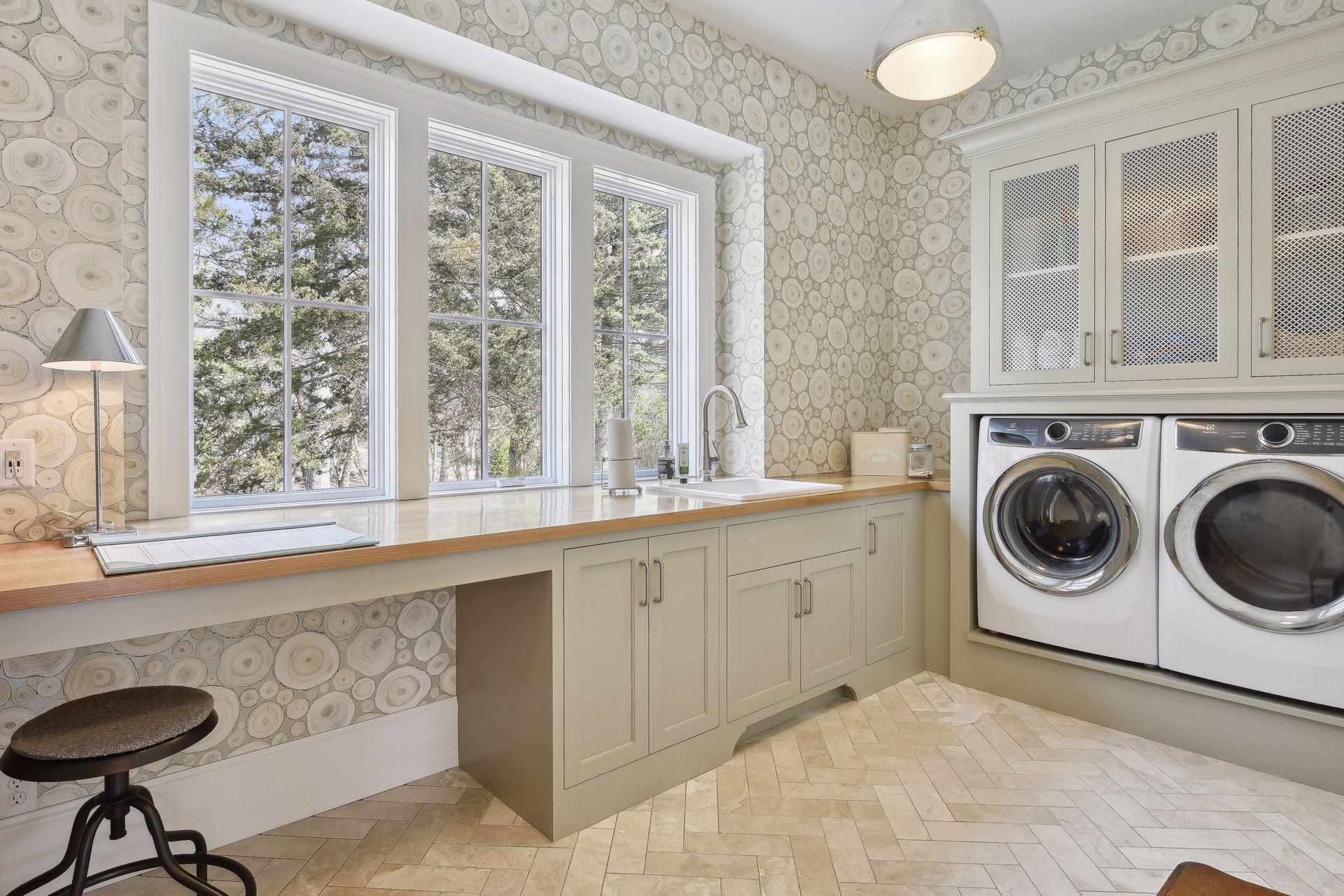 main floor laundry with work space