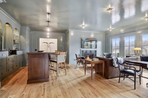 great entertaining space on upper level with great views