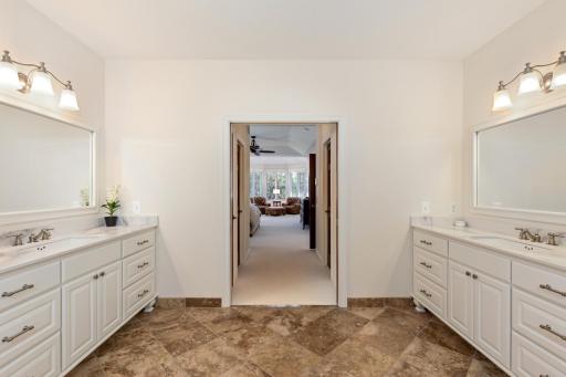 Two Separate Vanities in Primary Bathroom