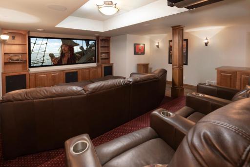 Private Media Room with big screen and surround sound - Lower Level