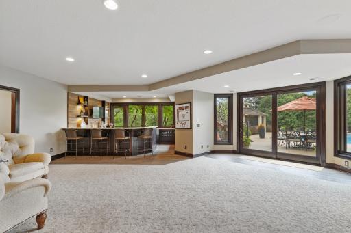 Great Bar Area for Entertaining with Walk-Out to Pool Area