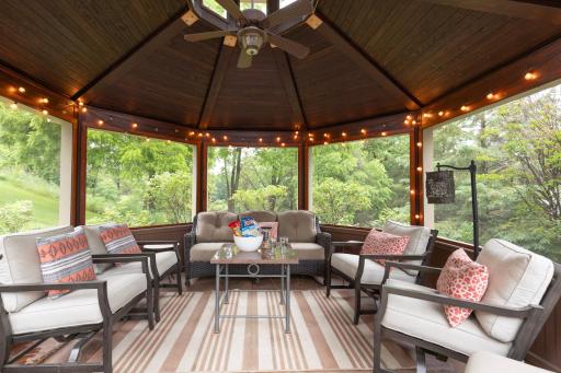 Screened in Porch in Backyard next to Pool